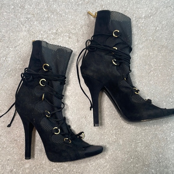 Dolce & Gabbana Y2K Sheer Mesh Open Toe Booties - Picture 2 of 10